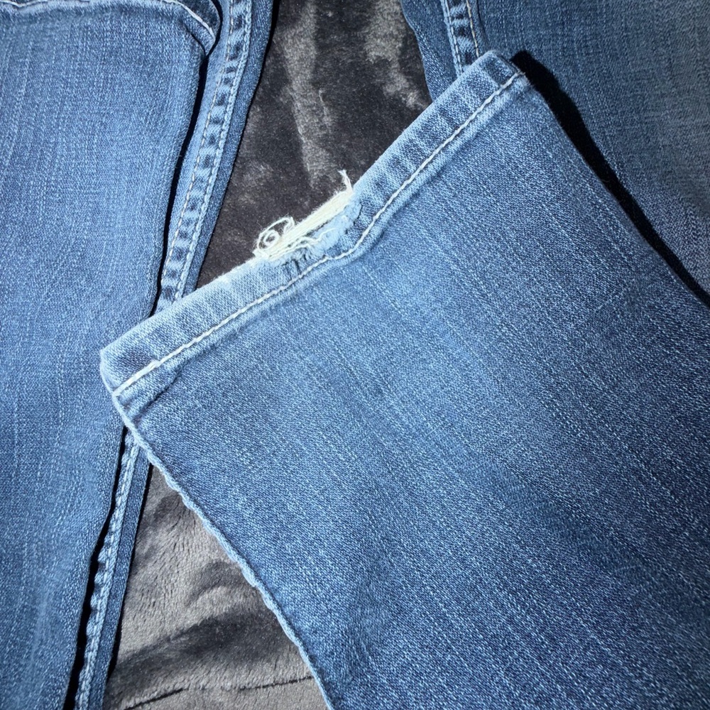 Serra Blue Boot Cut Jeans with Orange Accent - Picture 3 of 6